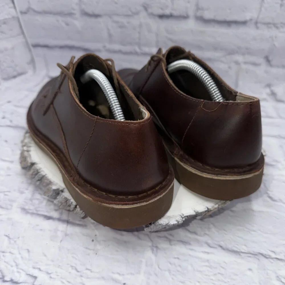 Clarks Mens Size 10 Bushacre Chukka Brown Leather Low Cut Shoes
